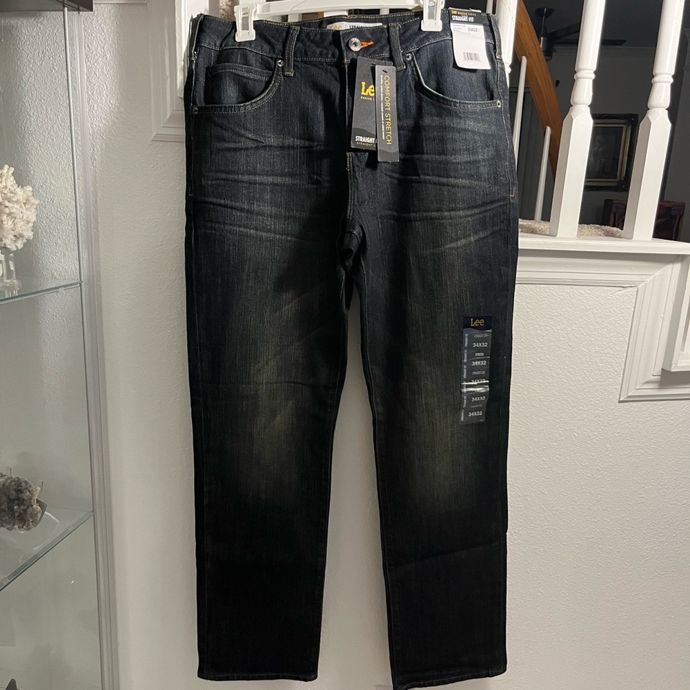 Lee Straight Fit Jeans - Deep Blue 34x32